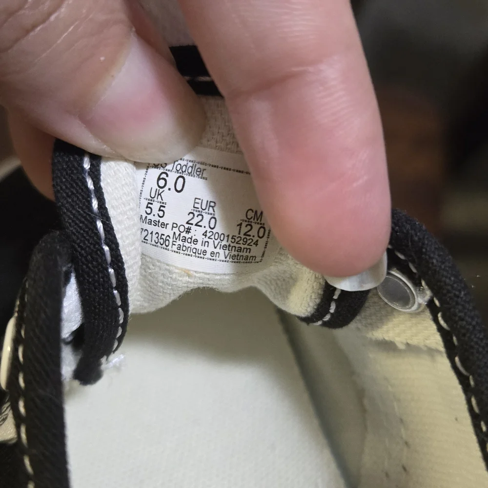 Vans Kids Black and White Shoes